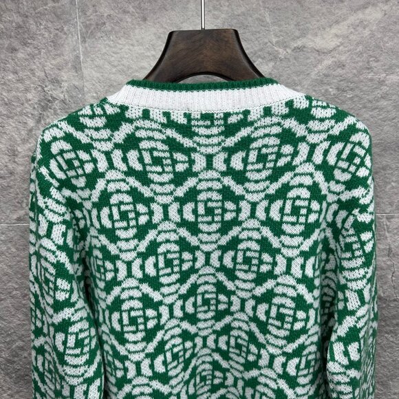 Casablanca Logo Jacquard Knit Merino Wool Sweater - Picture 7 of 8